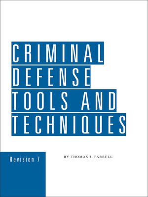 cover image of Criminal Defense Tools and Techniques